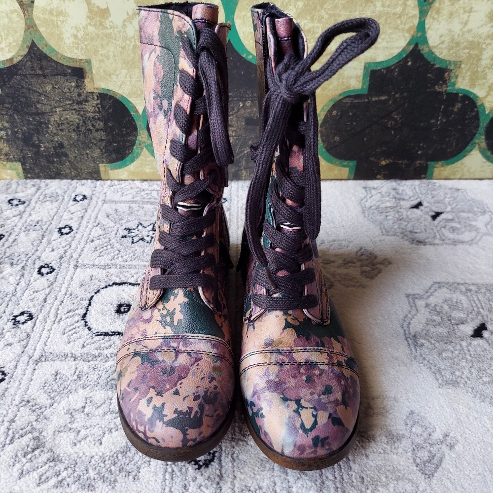 Mossimo Supply Co. Floral Print Combat Boots